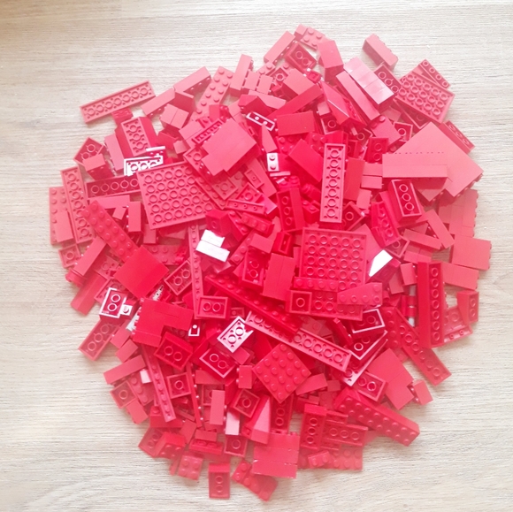 Assorted Lego Bricks - Red 1 Pound 10 oz - Picture 2 of 8
